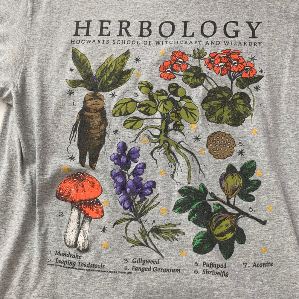 Harry potter Hogwarts herbology‎ gray crew neck tee t-shirt size medium men's - Picture 6 of 12